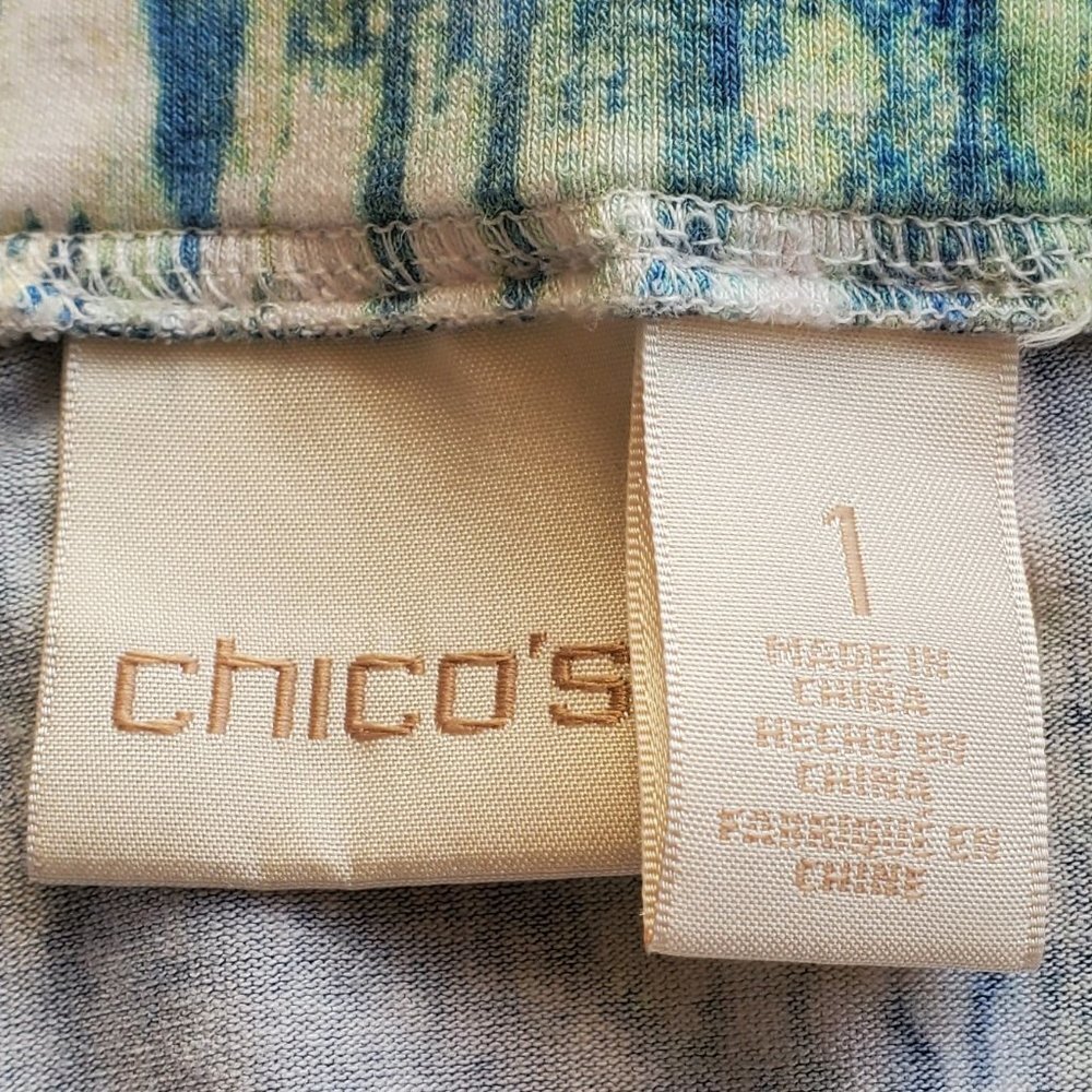 Chico's Molly Ikat Midi Skirt. Chico's size 1 (US 8/10). Blue Multi. EUC. - Picture 4 of 8